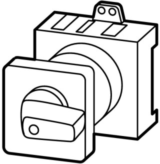 Выключатель, 1P , Ie = 12A, Пол. 2 > 0 <1 , 45 °, 48х48 мм , заднее крепление