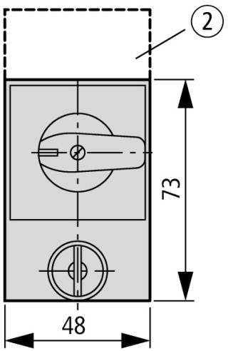 Аварийный выключатель  3P, Ie = 12A , Пол. 0-1 , 90 °, 48х48 мм , переднее крепление