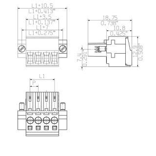 Штекерный соединитель печат BL 3.50/10/180F AU BK BX PRT