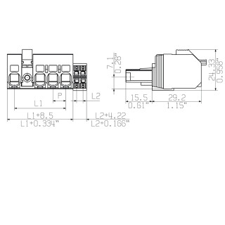 Штекерный соединитель печат BVF 7.62HP/03/180MF2 BCF/08R SN BK BX