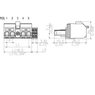 Штекерный соединитель печат BVF 7.62HP/03/180MSF3 BCF/08R SN BK BX