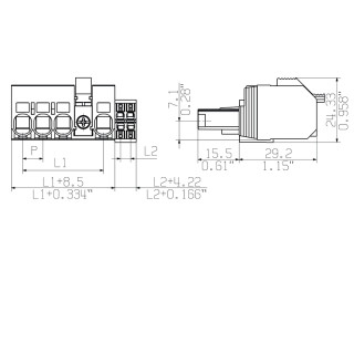 Штекерный соединитель печат BVF 7.62HP/05/180MSF4 BCF/08R SN BK BX