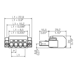 Штекерный соединитель печат BVF 7.62HP/07/180SF SN BK BX