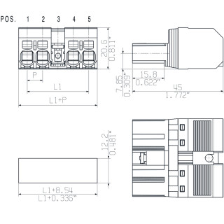 Штекерный соединитель печат SVF 7.62HP/03/180MF3 SN BK BX PRT