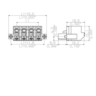 Штекерный соединитель печат BLF 7.62HP/08/180F SN OR BX