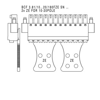 Штекерный соединитель печат BCF 3.81/16/180FZE SN BK BX