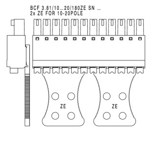 Штекерный соединитель печат BCF 3.81/07/180ZE SN BK BX