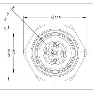 Гнездо произвольной сборки| SAIE-M12B-5-2.0V-HW-PG9