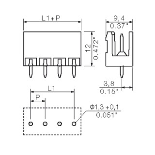 Штекерный соединитель печат SLA 02/180 3.2SN OR BX