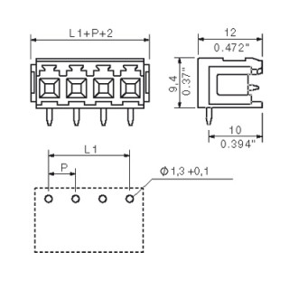Штекерный соединитель печат SLA 04/90B 3.2SN BK BX