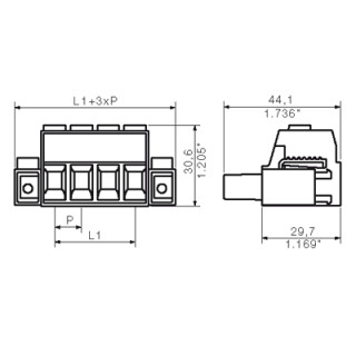 Штекерный соединитель печат BUZ 10.16HP/02/180F AG BK BX SO