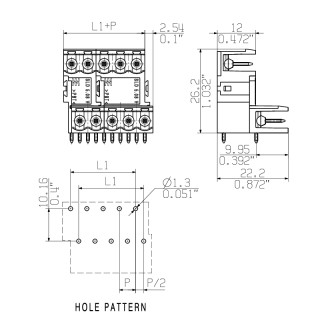 Штекерный соединитель печат SLD 5.08V/06/90 3.2 SN BK BX