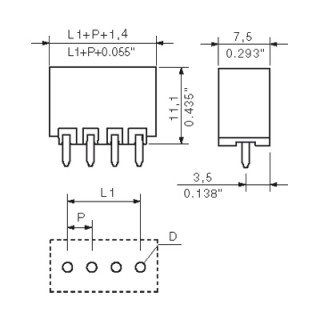 Штекерный соединитель печат SL-SMT 3.50/02/180G 3.2SN BK RL