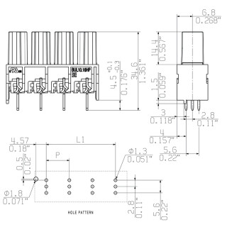 Штекерный соединитель печат BUL 10.16HP/04/180 4.5AG BK BX SO