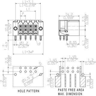 Штекерный соединитель печат S2C-SMT 3.50/22/90LF 3.2SN BK BX