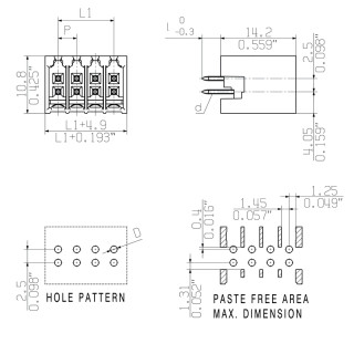 Штекерный соединитель печат S2C-SMT 3.50/04/180G 3.5SN BK BX