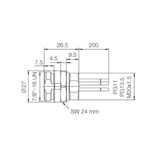 Гнездо произвольной сборки| SAIE-7/8S-4-0.2U-PG13.5