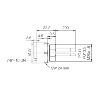 Гнездо произвольной сборки| SAIE-7/8B-4-0.2U-PG11