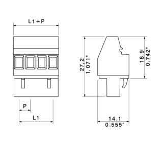 Штекерный соединитель печат BLZP 5.08HC/08/90 SN BL BX