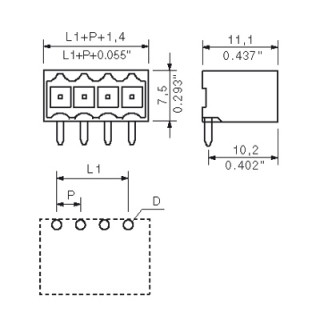 Штекерный соединитель печат SL-SMT 3.50/06/90G 2.6SN BK RL SO