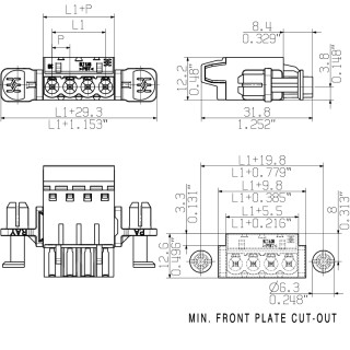 Штекерный соединитель печат BLT 5.08HC/07/180DF SN OR BX