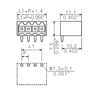Штекерный соединитель печат SL 3.50/10/90G 3.2AU BK BX
