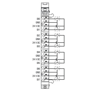 Штекерный соединитель печат UR20-8DI-P-3W