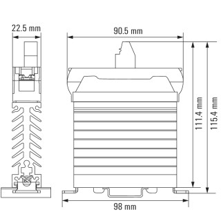 Реле безопасности PSSR 24VDC/1PH AC 35A