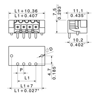 Штекерный соединитель печат SL-SMT 3.50/02/90RF 3.2SN BK BX