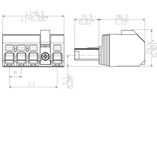 Штекерный соединитель печат BVF 7.62HP/04/180MSF4 SN BK BX