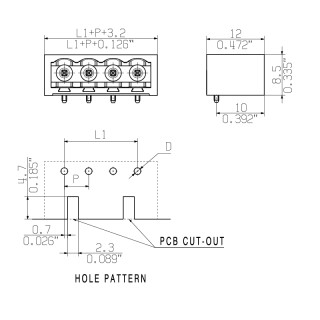 Штекерный соединитель печат SL-SMT 5.08HC/03/270GL 3.2AU BK BX