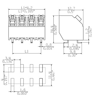 Клемма печатной платы LSF-SMD 5.00/06/135 SN BK RL