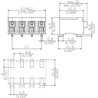 Клемма печатной платы LSF-SMD 5.00/04/90 SN BK RL