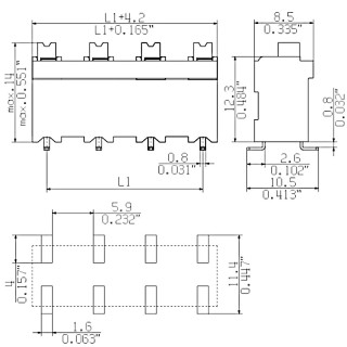 Клемма печатной платы LSF-SMD 7.50/04/180 SN BK RL