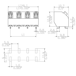 Клемма печатной платы LSF-SMD 7.50/04/135 SN BK RL