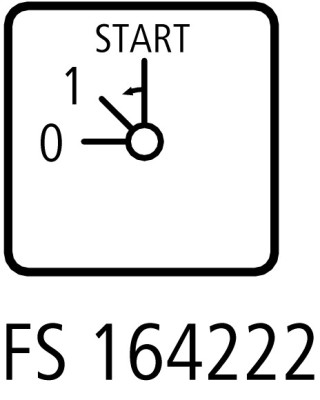 Переключатель фазы , 2P, Ie = 12A , Пол. 0-1 < START , 45 °, 48х48 мм , переднее крепление