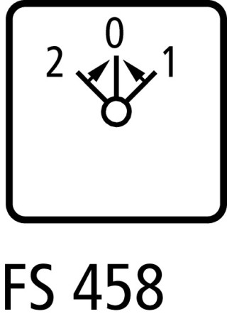 Переключатель управления , 6S, Ie = 12A, Пол. 2 > 0 <1 , 45 °, 48х48 мм , переднее крепление в отверстие 22мм