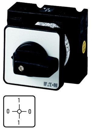 Выключатель , 2P, Ie = 12A , Пол. 0-1-0-1 , 90 °, 48х48 мм , переднее крепление