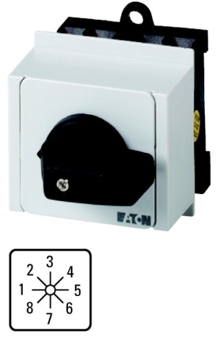 Ступенчатый переключатель, 1P , Ie = 12A , 1-8 Пол. , 45 ° 45x45mm , модульное исполнение