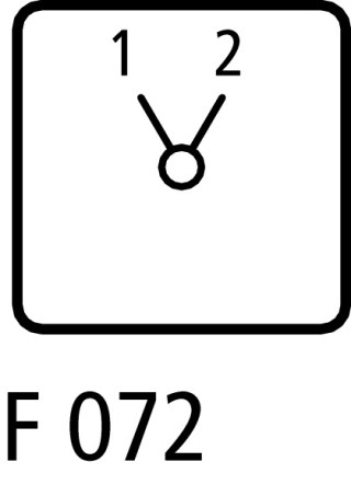 Кулачковый переключатель, 2р , Ie = 12A, 1-2 Пол. , 90 ° 48х48 мм , переднее крепление