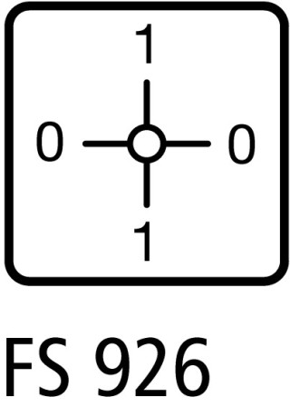 Выключатель , 4P , Ie = 12A , Пол. 0-1-0-1 , 90 °, 48х48 мм , переднее крепление
