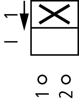 Переключатель управления , 1P , Ie = 12A , Пол. I < 1 , 45 °, 48х48 мм , переднее крепление