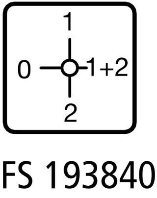 Ступенчатый переключатель , 1P , Iе = 12A Пол. 0-1-1 +2-2  , 90, 48х48 мм, переднее крепление