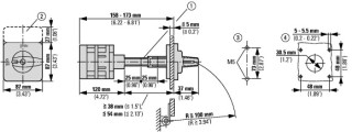 Ступенчатый переключатель, 3P, Ie = 63A , Пол. 0-3 , 45 ° 88x88mm , заднее крепление