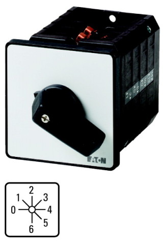 Ступенчатый переключатель, 1P , Ie = 63A , Пол. 0-6 , 45 ° 88x88mm , переднее крепление