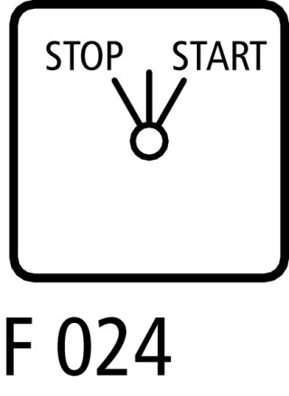 Переключатель управления , 2P , Iu = 10A, Пол. STOP > I < START , 45 °, 48х48 мм , переднее крепление