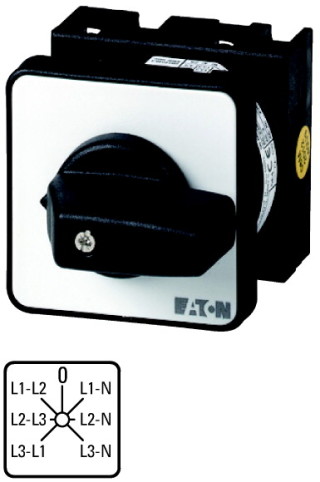 Вольтметр переключатель, 3P + N , FS Phase/Phase-0-Phase/N , 45 °, 48х48 мм , установка