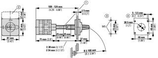 Кулачковый переключатель, 2р , Ie = 80A , FS- до нормального , 90 ° 88x88mm , заднее крепление