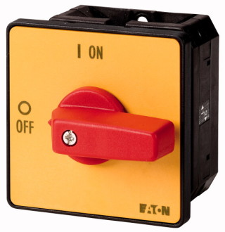 Выключатель , красная ручка, 1P , Ie = 80A , Пол. 0-1 , 90 °, 88x88 мм переднее крепление
