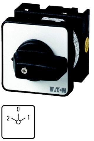Кулачковый переключатель, 1P , Ie = 12A , Пол. 2-0-1 , 45 ° 48х48 мм , переднее крепление в отверстие 22мм